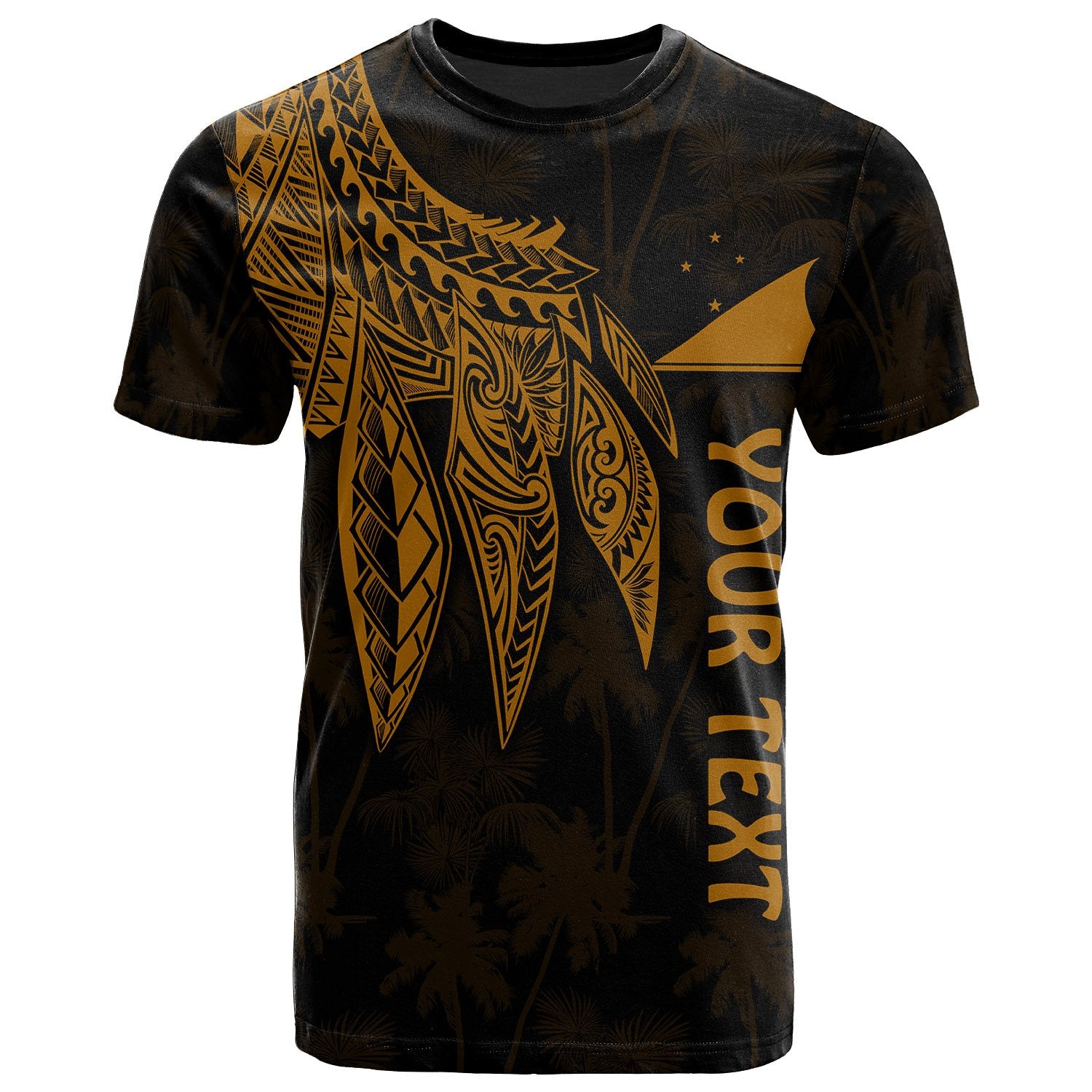 Tokelau Polynesian Custom T Shirt Polynesian Wings (Golden) Unisex Golden - Polynesian Pride