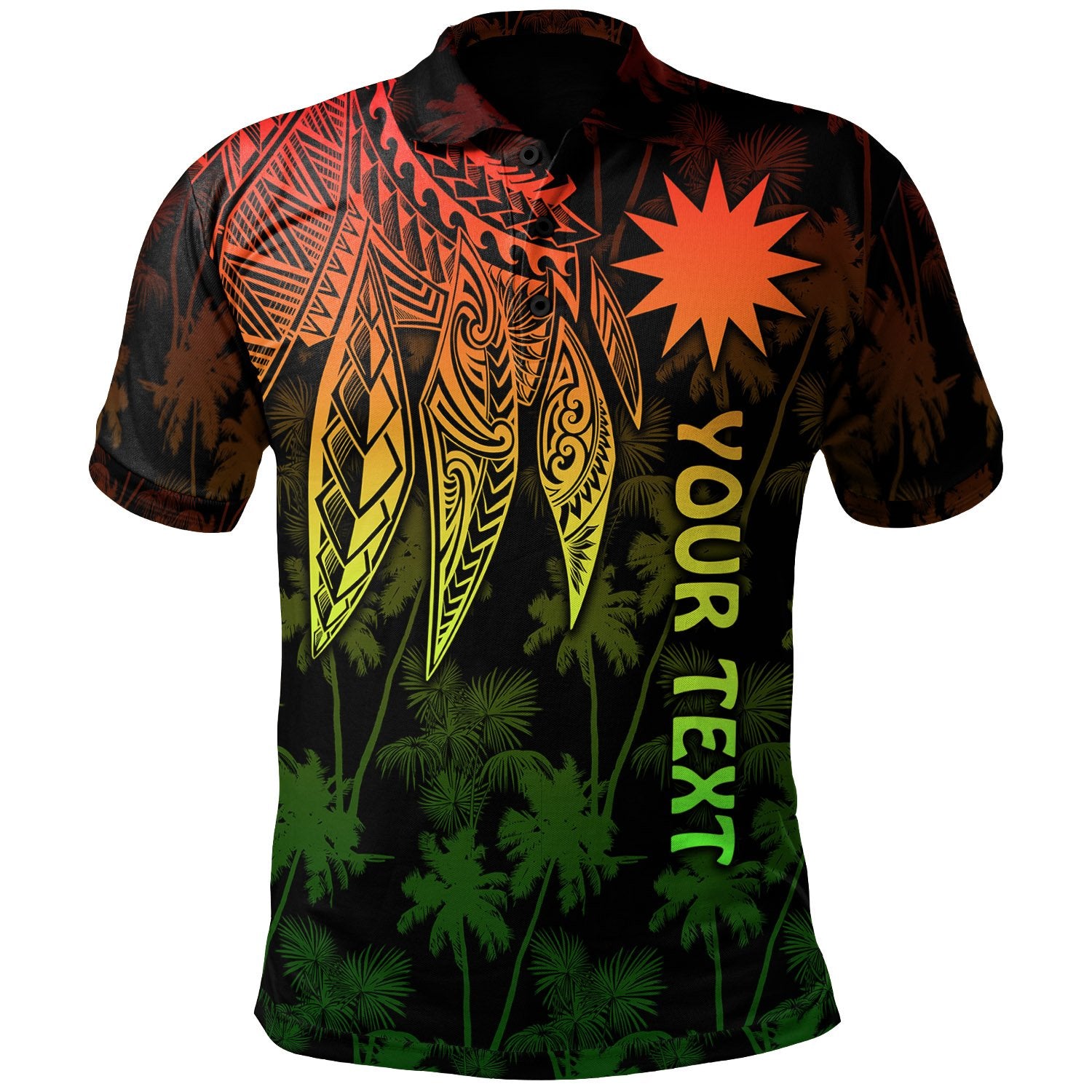 Nauru Custom Polo Polynesian Wings Reggae Unisex Reggae - Polynesian Pride