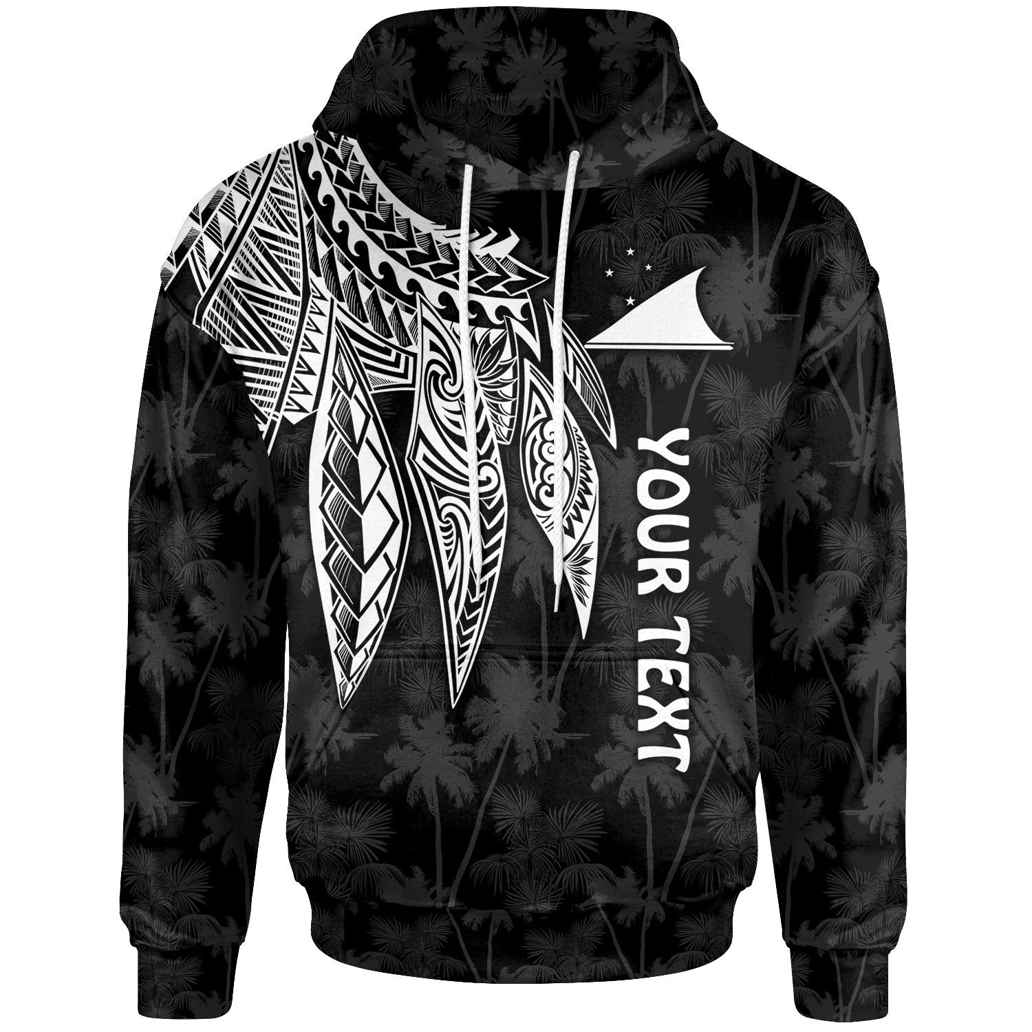 Tokelau Polynesian Custom Hoodie Polynesian Wings (White) Unisex White - Polynesian Pride