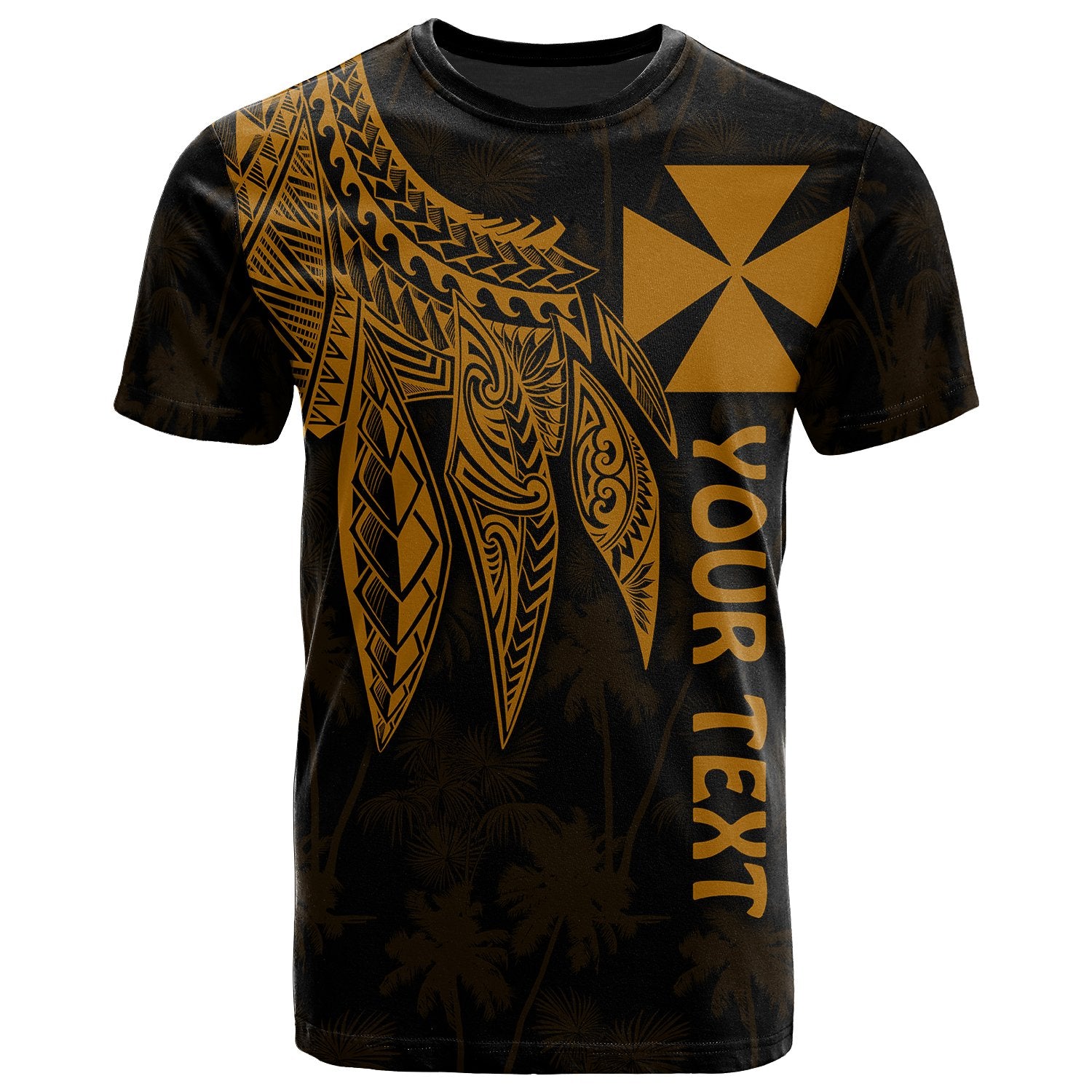 Wallis and Futuna Custom T Shirt Polynesian Wings Golden Unisex Golden - Polynesian Pride