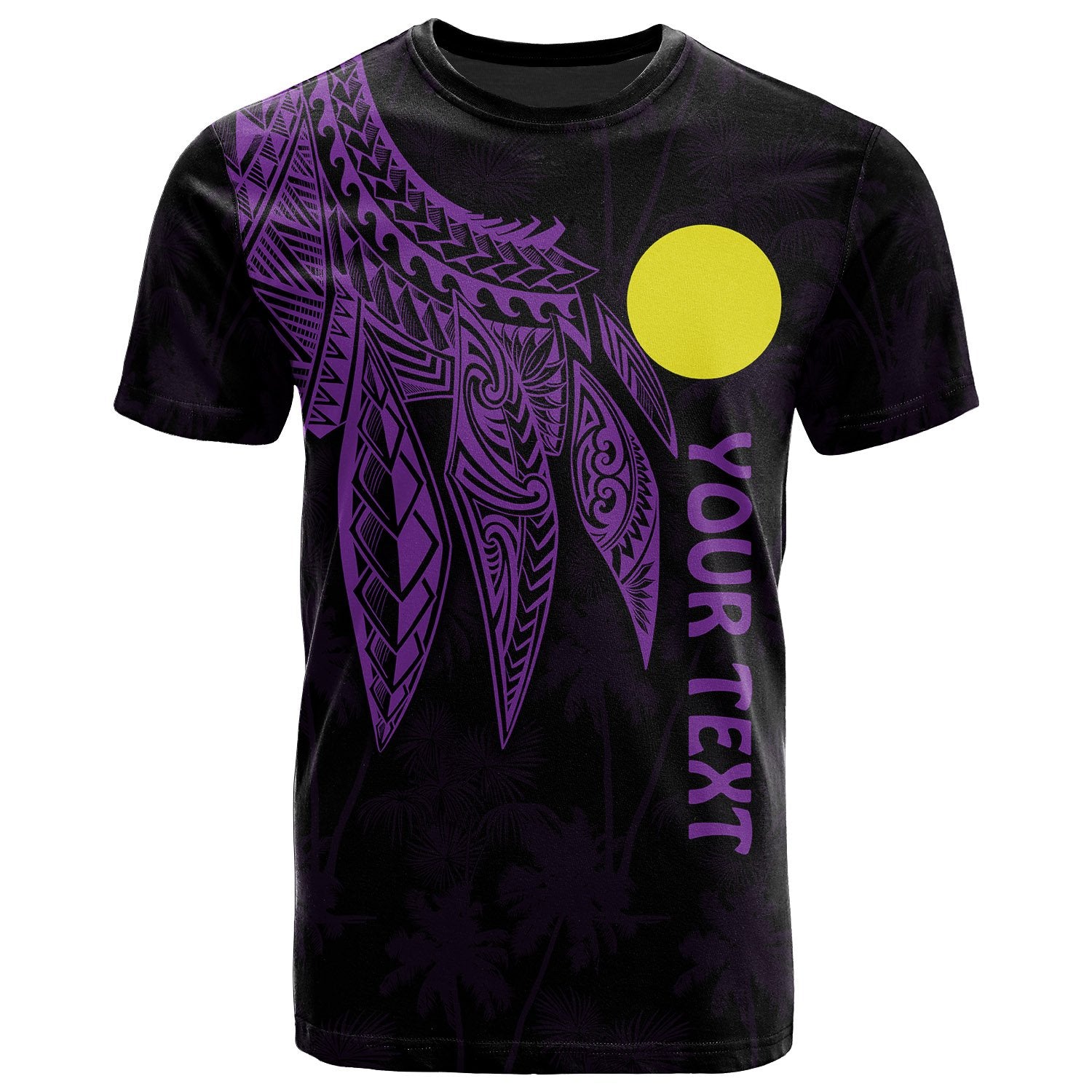 Palau Polynesian Custom T Shirt Polynesian Wings (Purple) Unisex Purple - Polynesian Pride