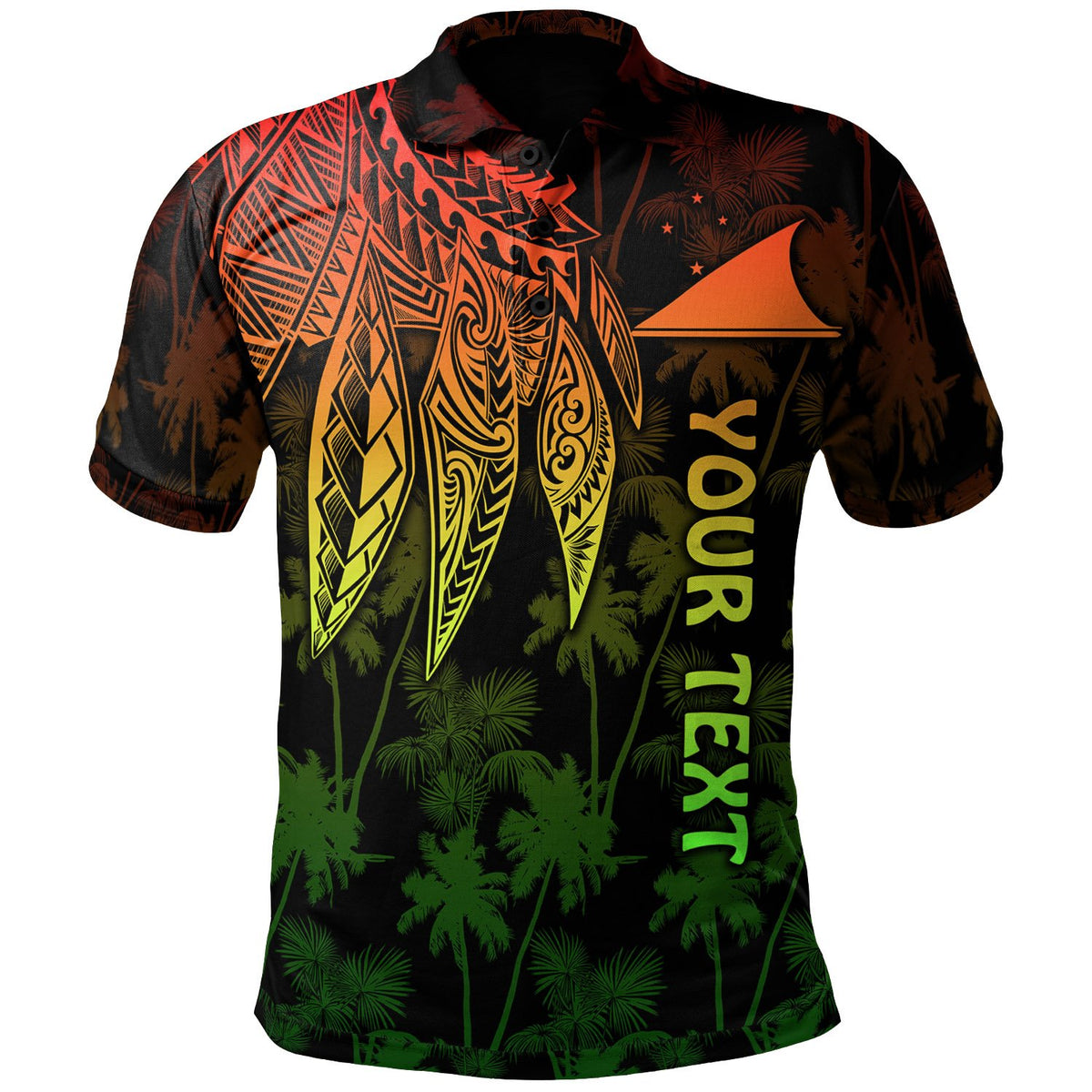 Tokelau Polynesian Custom Polo Polynesian Wings (Reggae) Unisex Reggae - Polynesian Pride