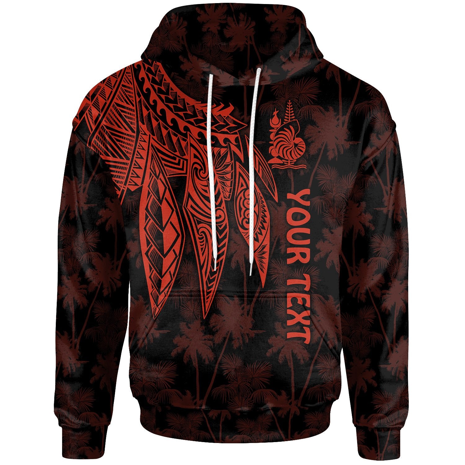 Wallis and Futuna Custom Hoodie Polynesian Wings Red Unisex Red - Polynesian Pride