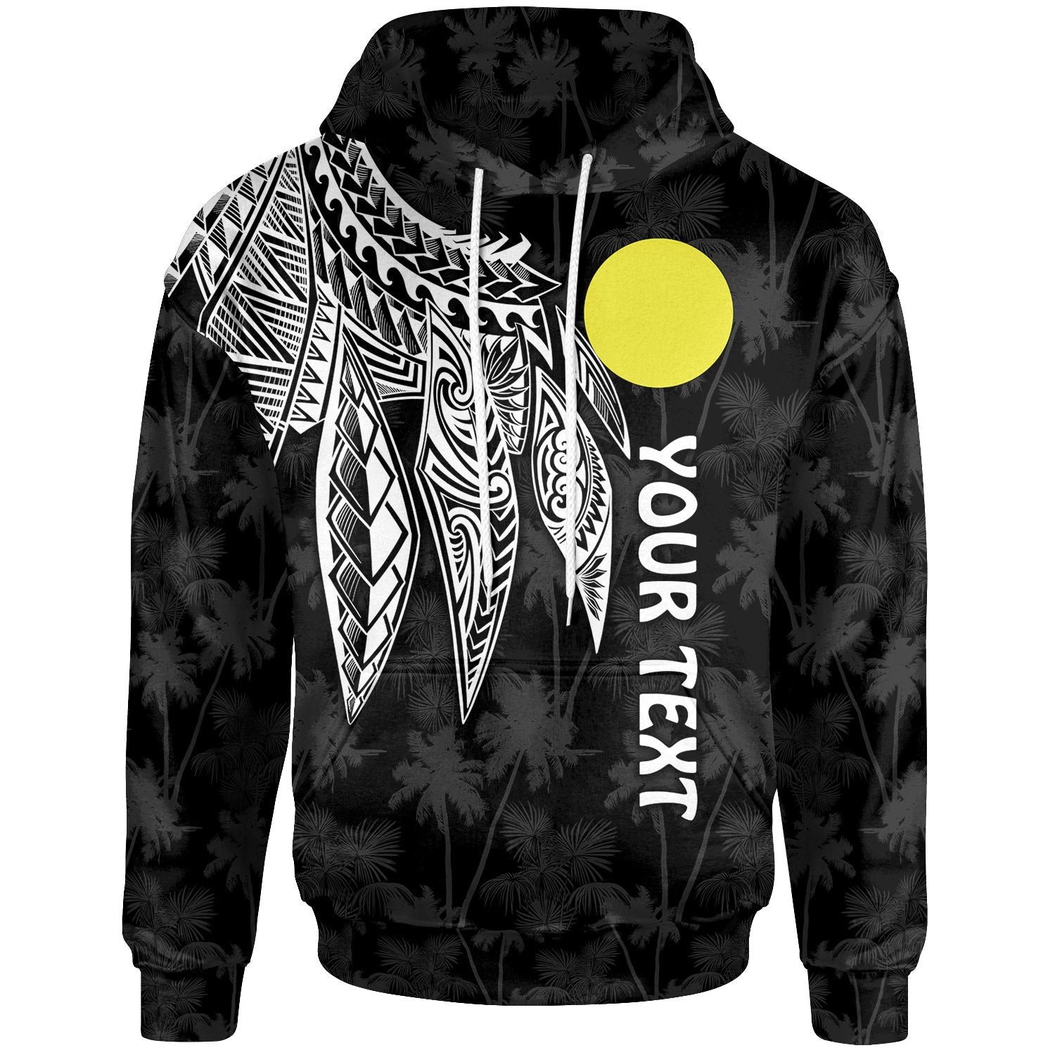 Palau Polynesian Custom Hoodie Polynesian Wings (White) Unisex White - Polynesian Pride