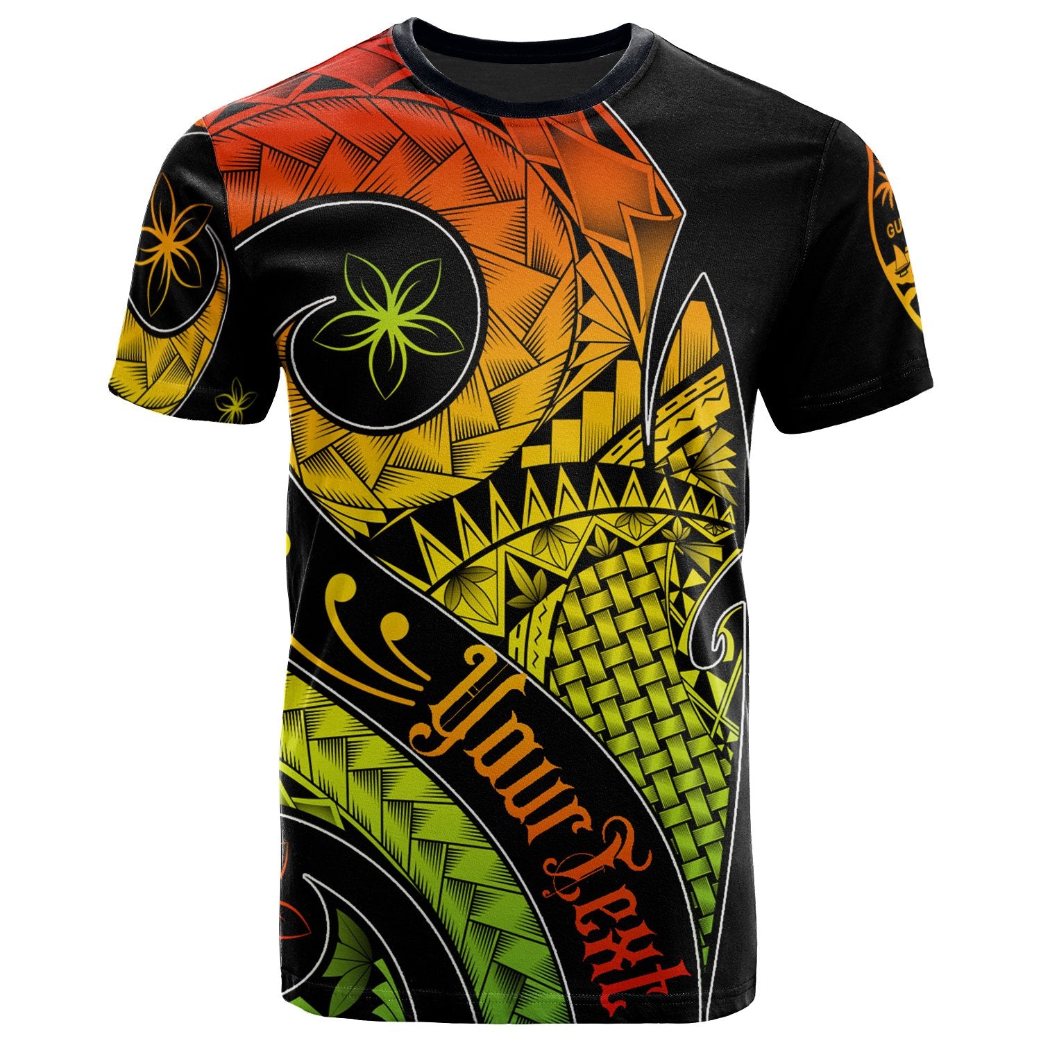 Guam Custom T Shirt Guam Polynesian Decorative Patterns Unisex Black - Polynesian Pride