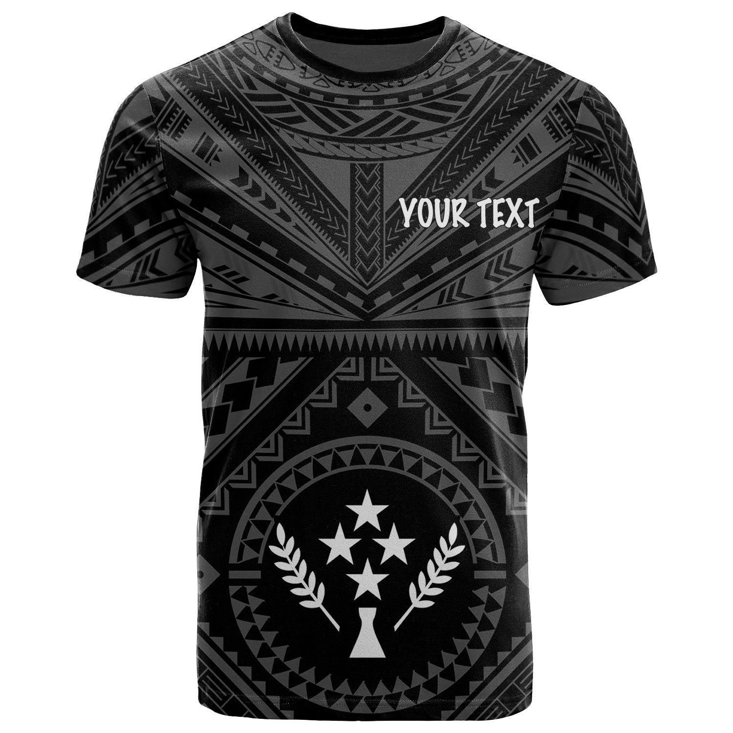 Kosrae Custom T Shirt Kosrae Flag In Polynesian Tattoo Style (Black) Unisex Black - Polynesian Pride