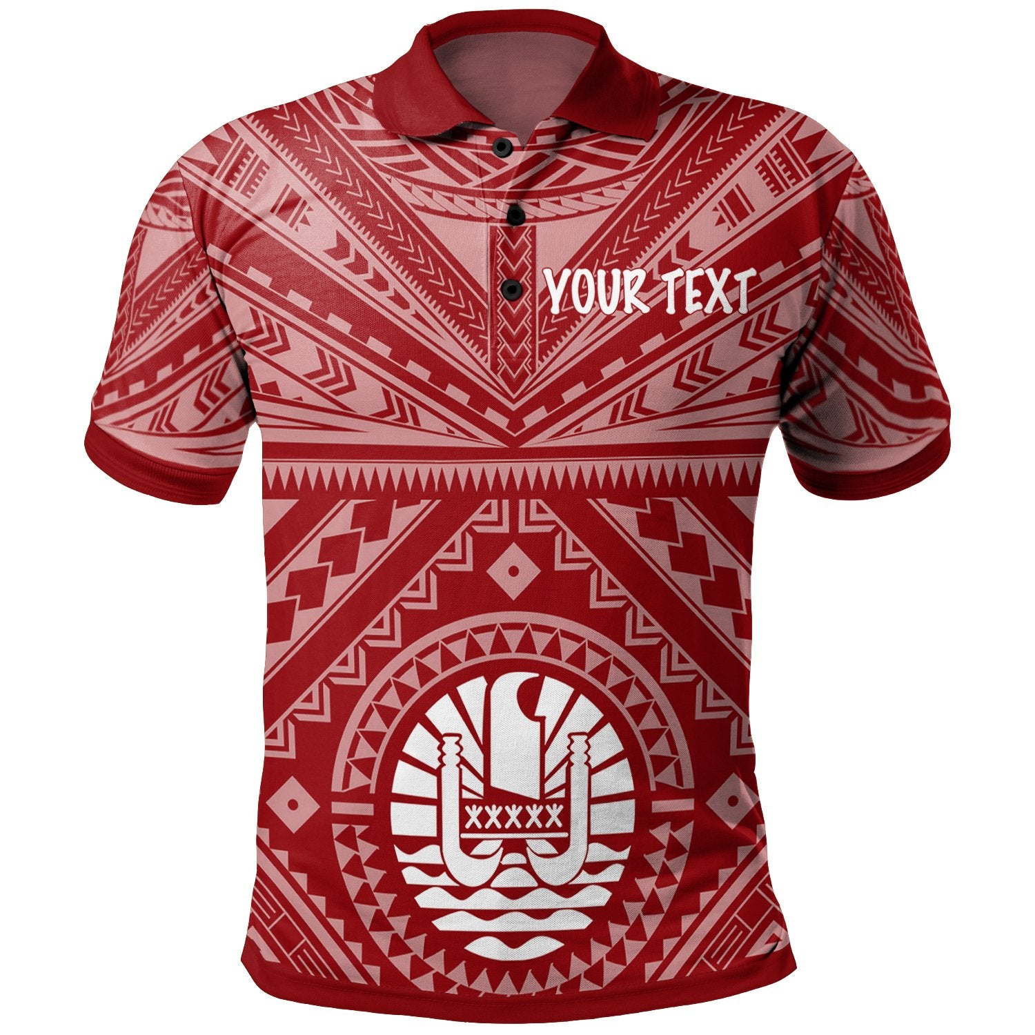 Tahiti Custom Polo Shirt Tahitian Seal In Polynesian Tattoo Style (Red) Unisex Red - Polynesian Pride