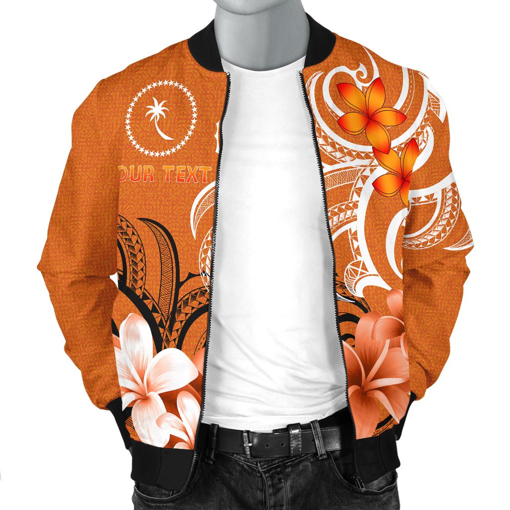 Custom Chuuk Personalised Men's Bomber Jacket - Chuuk Spirit Orange - Polynesian Pride