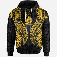 New Caledonia Hoodie Polynesian Lion Head Gold Style Unisex Gold - Polynesian Pride