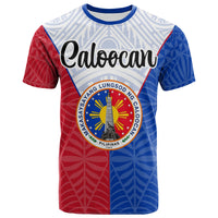 Pilipinas T Shirt Caloocan Seal of Pilipinas Style Unisex Blue - Red - Polynesian Pride