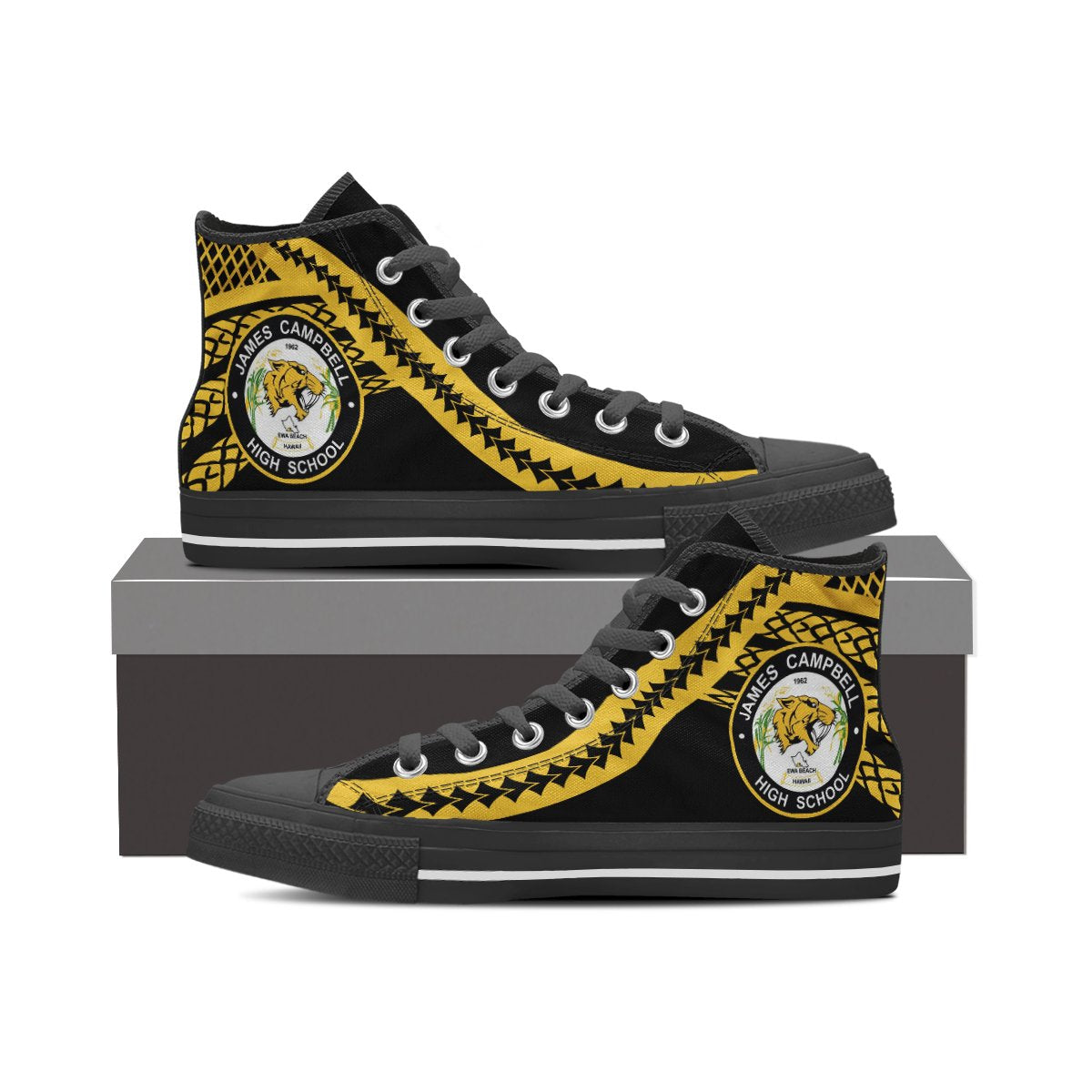 Hawaii - Campbell High - High Top Shoes - AH Black - Polynesian Pride