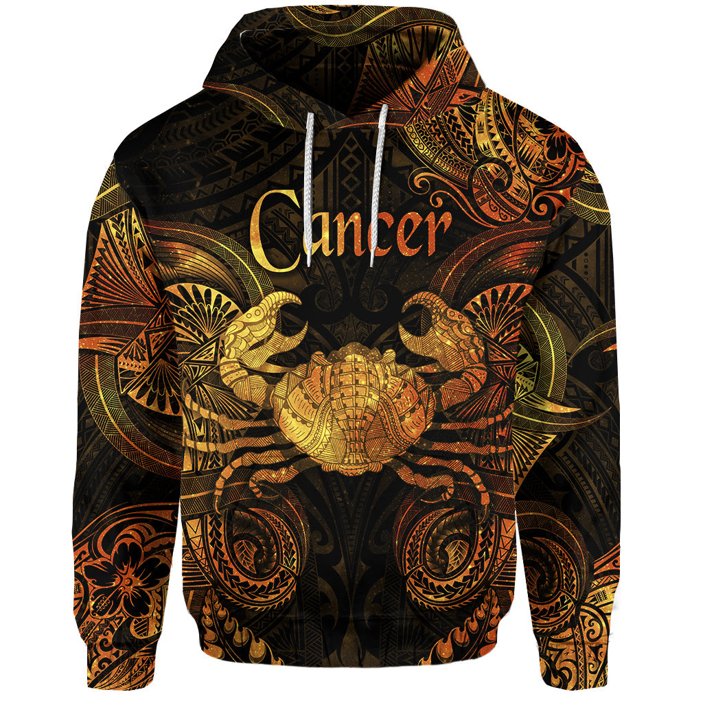 Custom Cancer Zodiac Polynesian Hoodie Unique Style Gold LT8 - Polynesian Pride