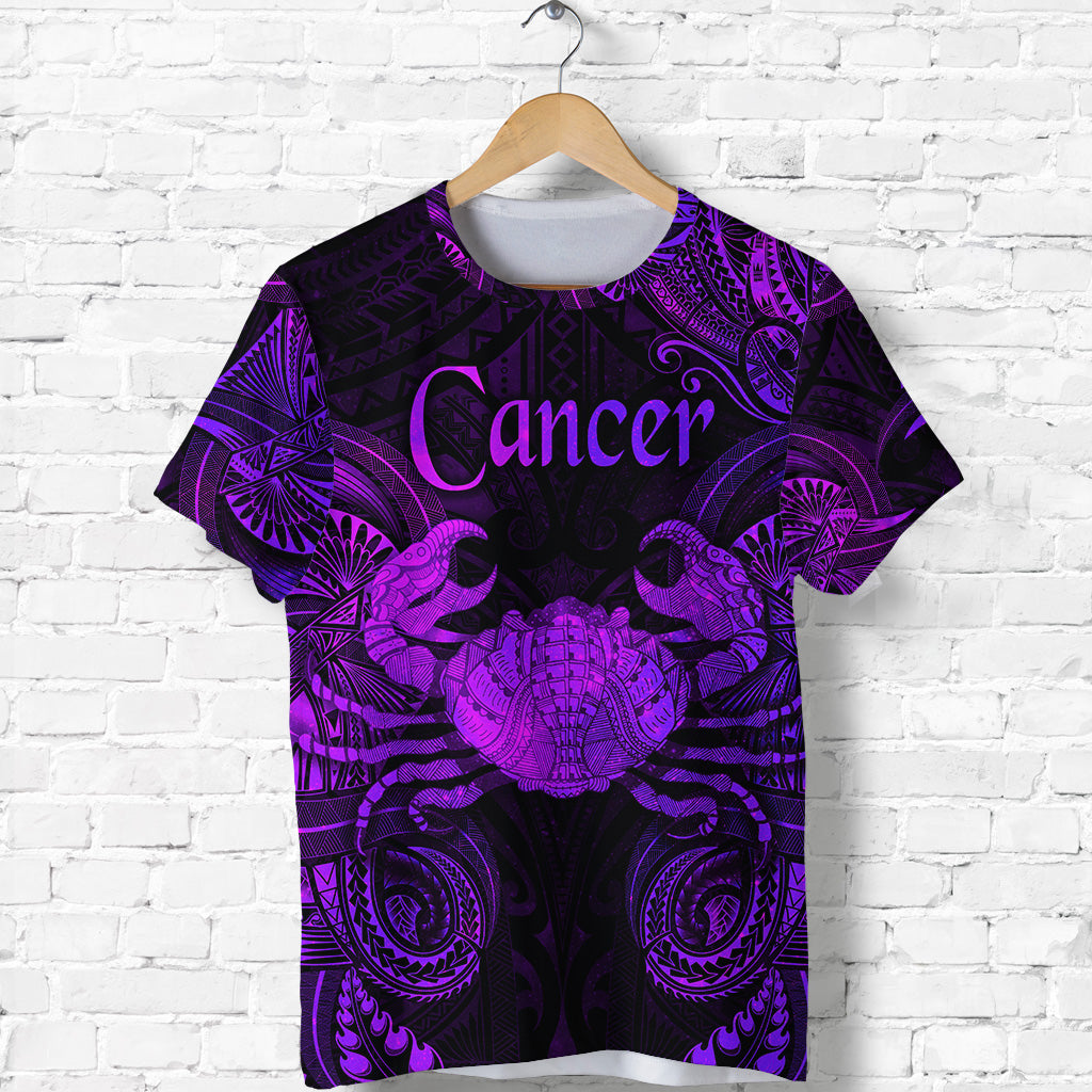 Custom Cancer Zodiac Polynesian T Shirt Unique Style Purple LT8 - Polynesian Pride