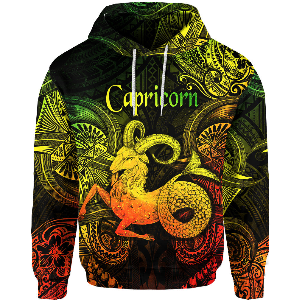 Custom Capricorn Zodiac Polynesian Hoodie Unique Style Reggae LT8 - Polynesian Pride