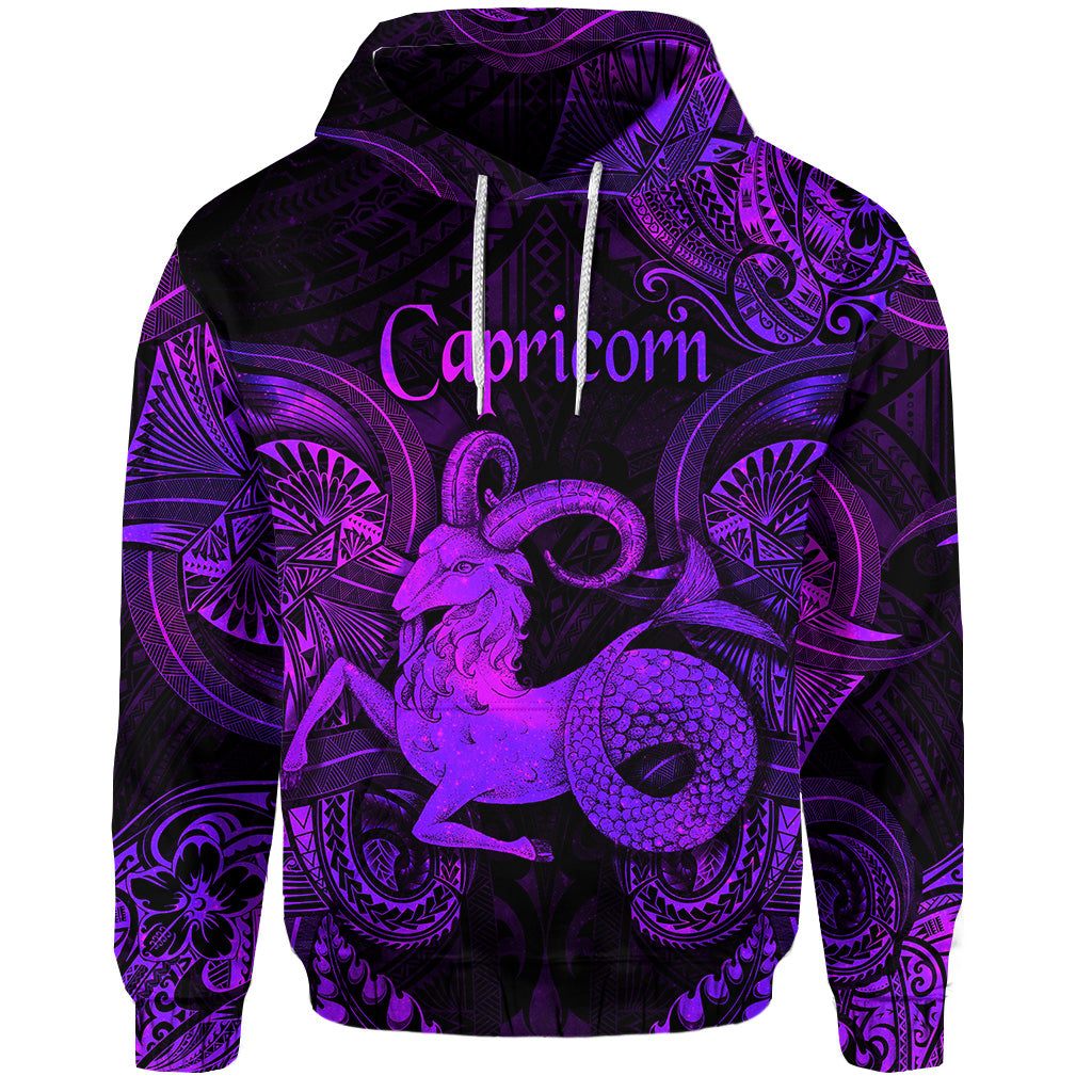 Custom Capricorn Zodiac Polynesian Hoodie Unique Style Purple LT8 - Polynesian Pride