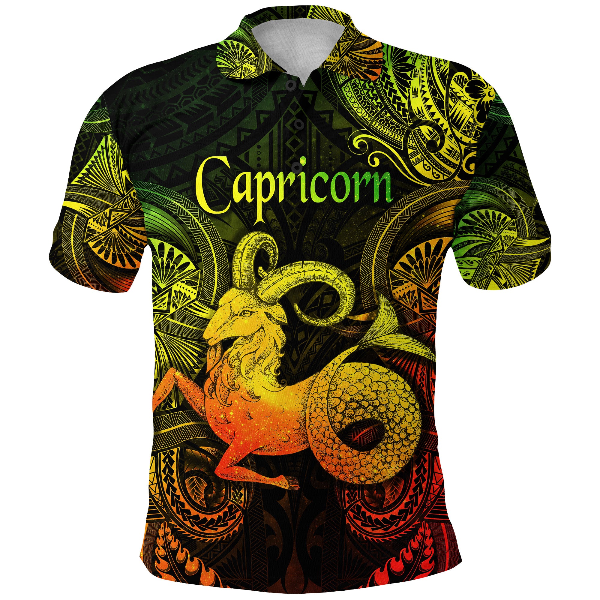 Custom Capricorn Zodiac Polynesian Polo Shirt Unique Style Reggae LT8 - Polynesian Pride