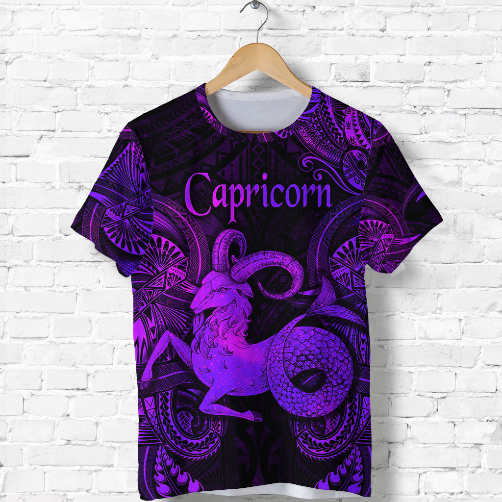 Capricorn Zodiac Polynesian T Shirt Unique Style Purple LT8 - Polynesian Pride