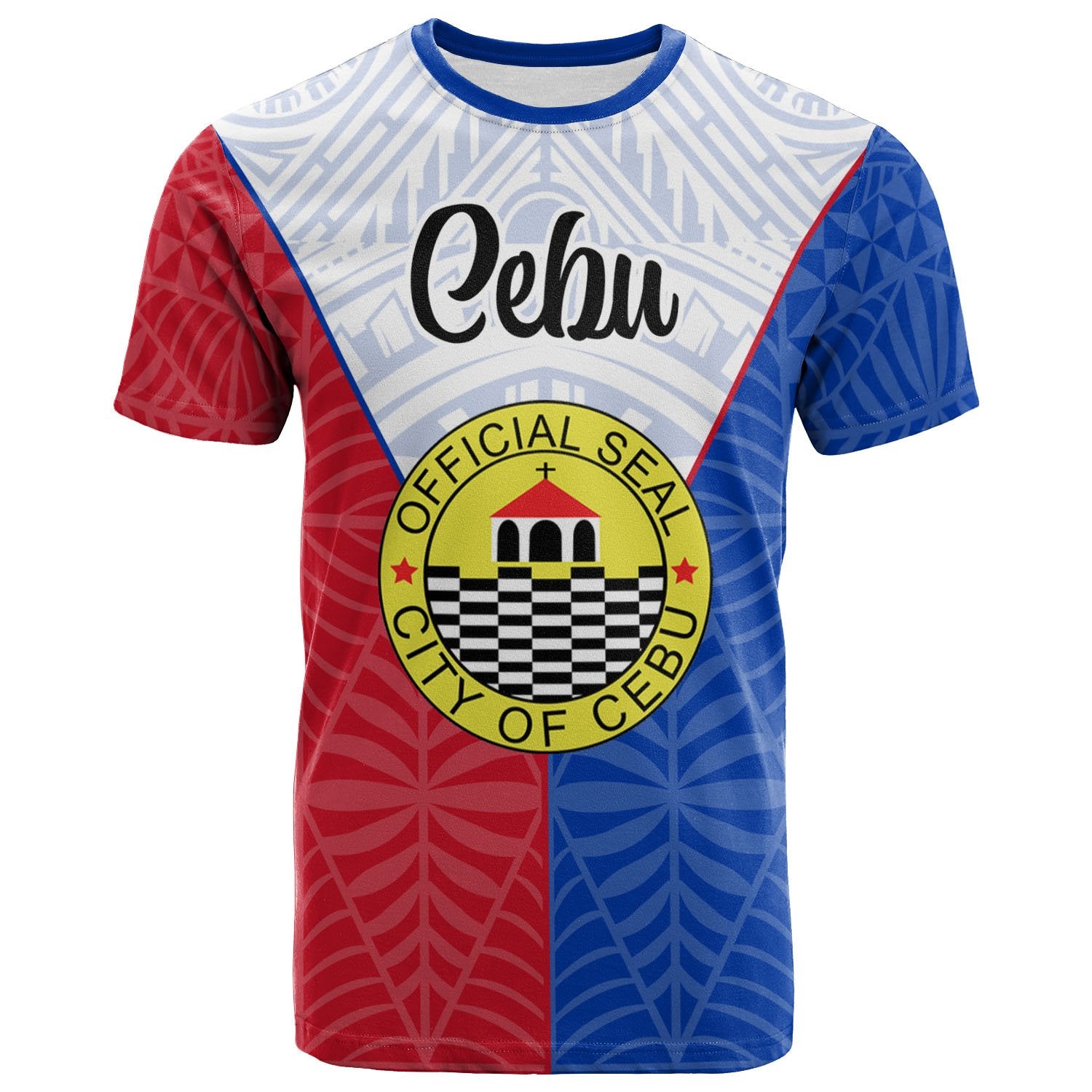 Pilipinas T Shirt Cebu Seal of Pilipinas Style Unisex Blue - Red - Polynesian Pride