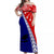 PNG Hibiscus Tribal Pattern Off Shoulder Long Dress - Central Province LT7 Long Dress Red - Polynesian Pride