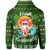 Hawaiian Santa Claus Mele Kalikimaka Hoodie Zip Green Aviv Style - Polynesian Pride
