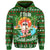 Hawaiian Santa Claus Mele Kalikimaka Hoodie Zip Green Aviv Style - Polynesian Pride