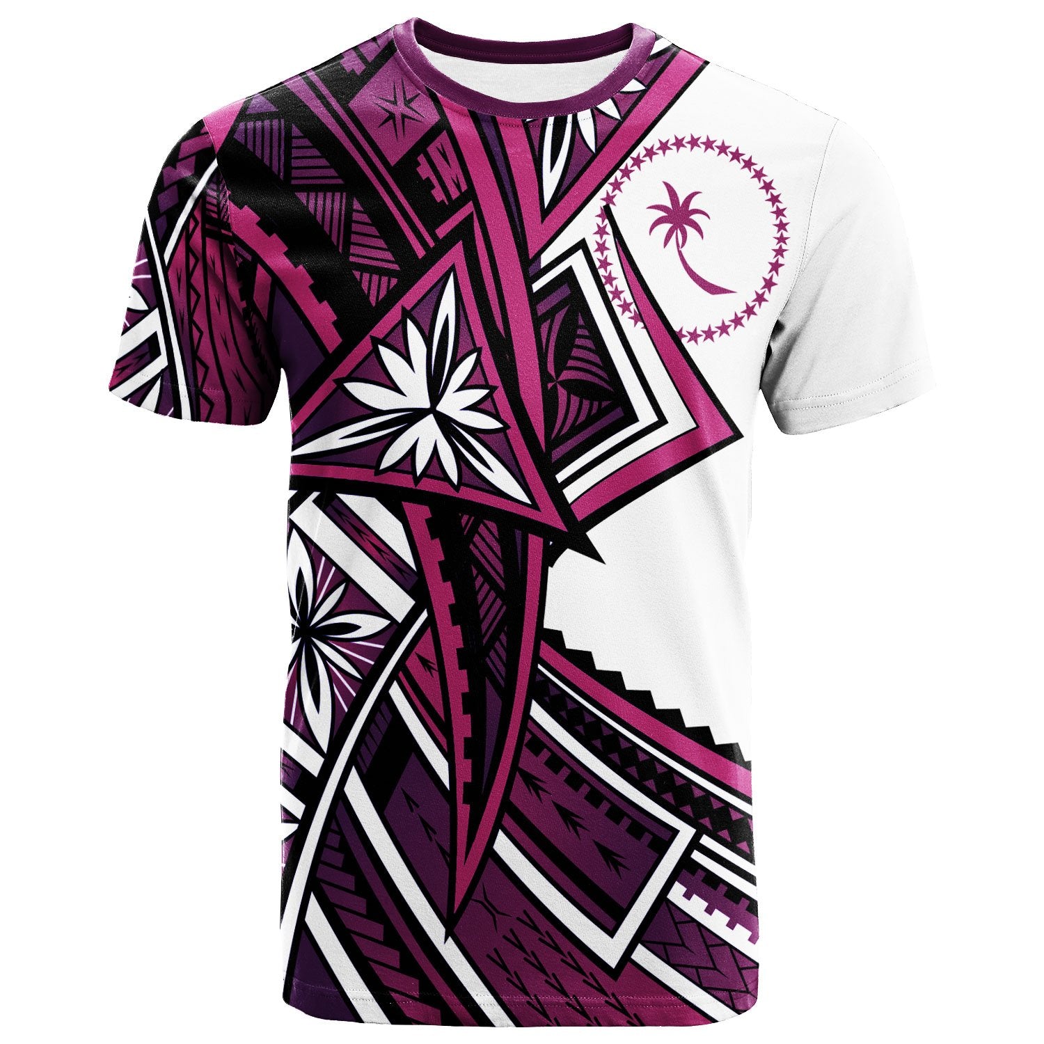 Chuuk T Shirt Tribal Flower Special Pattern Purple Color Unisex Purple - Polynesian Pride