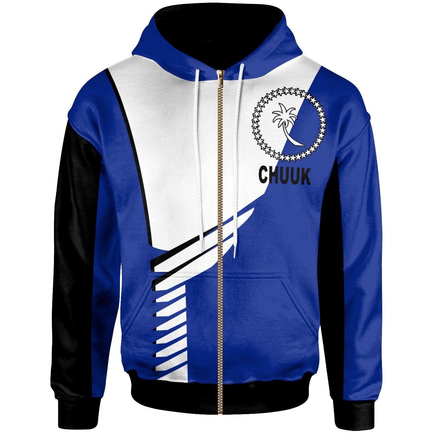 Chuuk Zip Hoodie Athletes Style Unisex Blue - Polynesian Pride