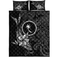 Chuuk State Quilt Bed Set - Fish With Plumeria Flowers Style - Polynesian Pride