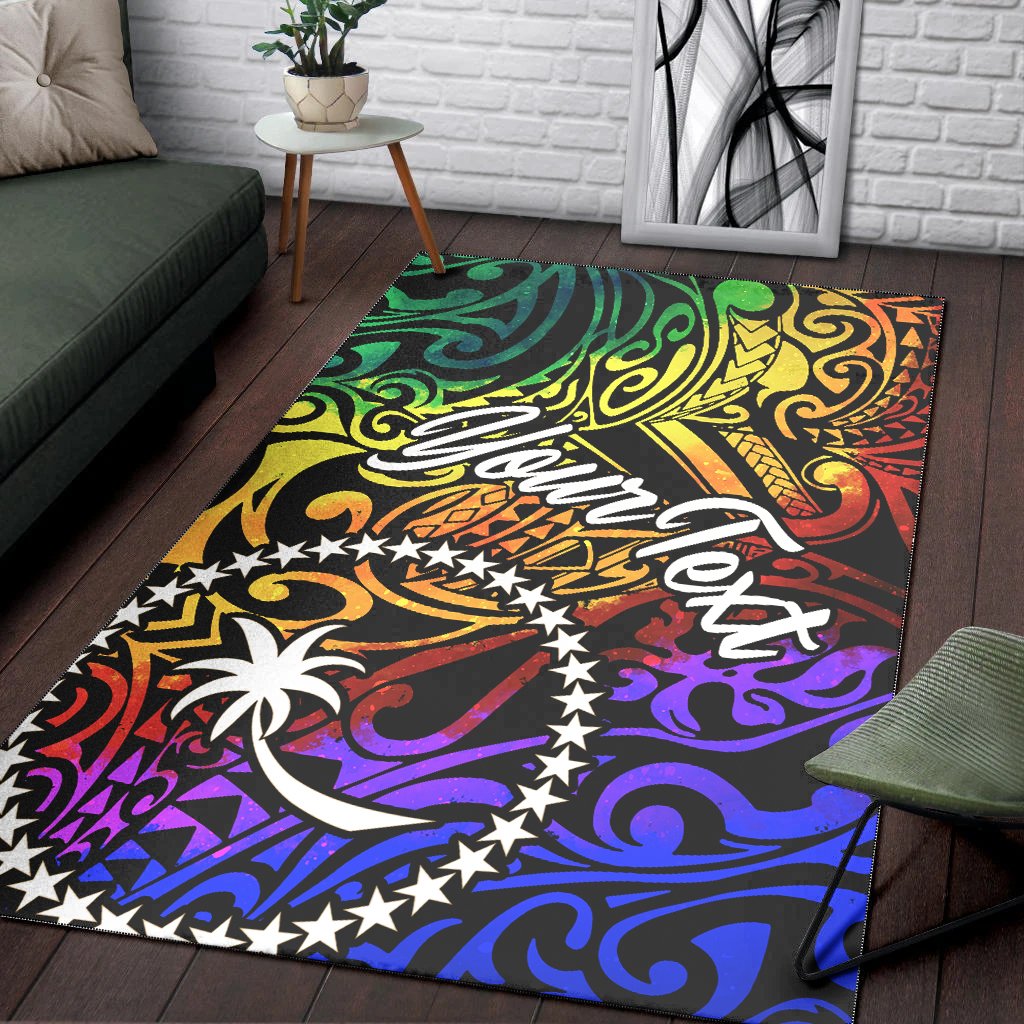 Chuuk Custom Personalised Area Rug - Rainbow Polynesian Pattern Rainbow - Polynesian Pride