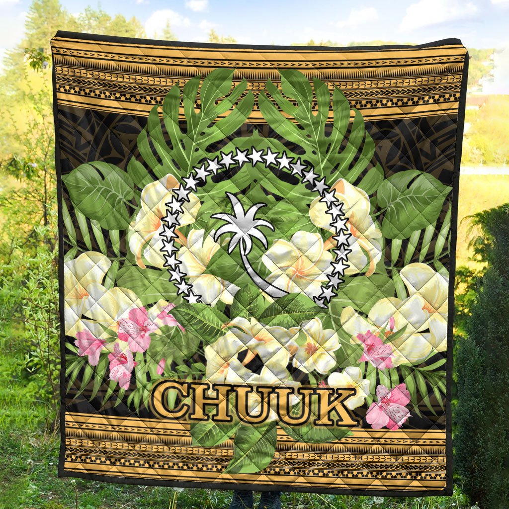 Chuuk State Premium Quilt - Polynesian Gold Patterns Collection - Polynesian Pride