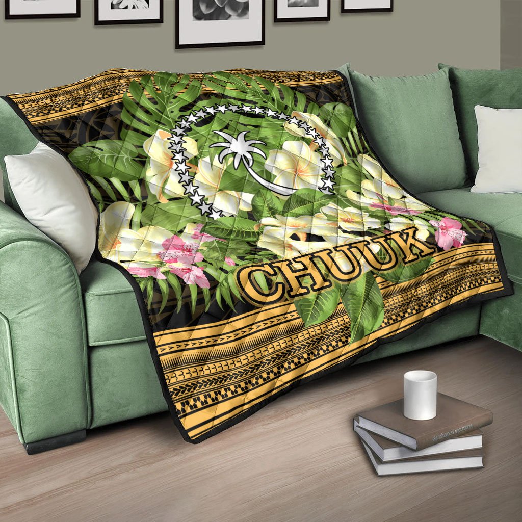 Chuuk State Premium Quilt - Polynesian Gold Patterns Collection - Polynesian Pride