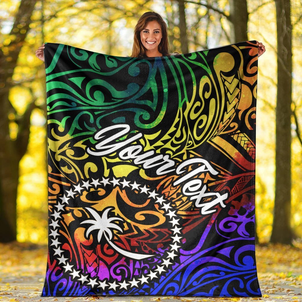 Chuuk Custom Personalised Premium Blanket - Rainbow Polynesian Pattern - Polynesian Pride