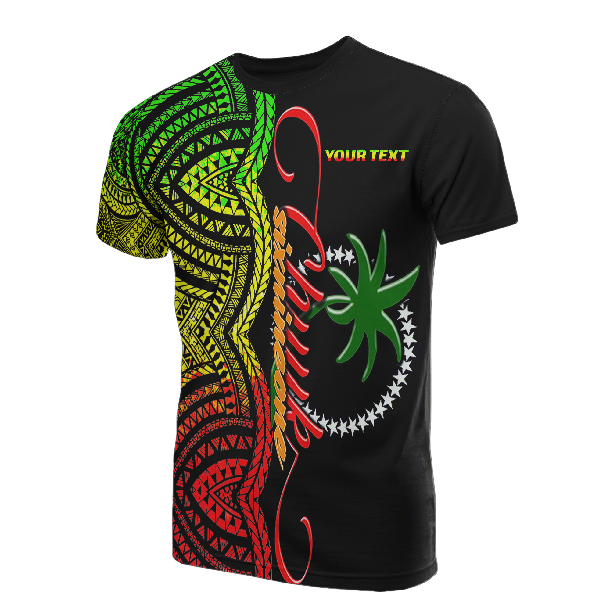 Chuuk Custom T Shirt Number SixNineOne Style Reggae Unisex Black - Polynesian Pride