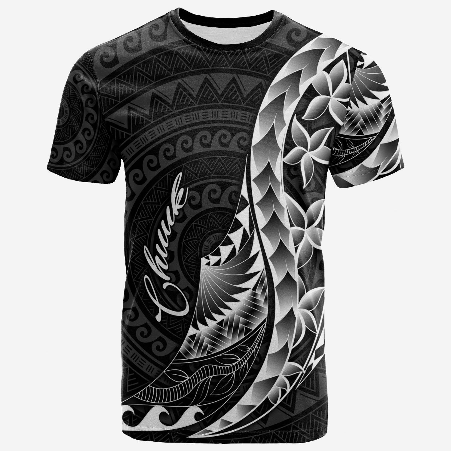 Chuuk T Shirt Polynesian Pattern Style Unisex Black - Polynesian Pride