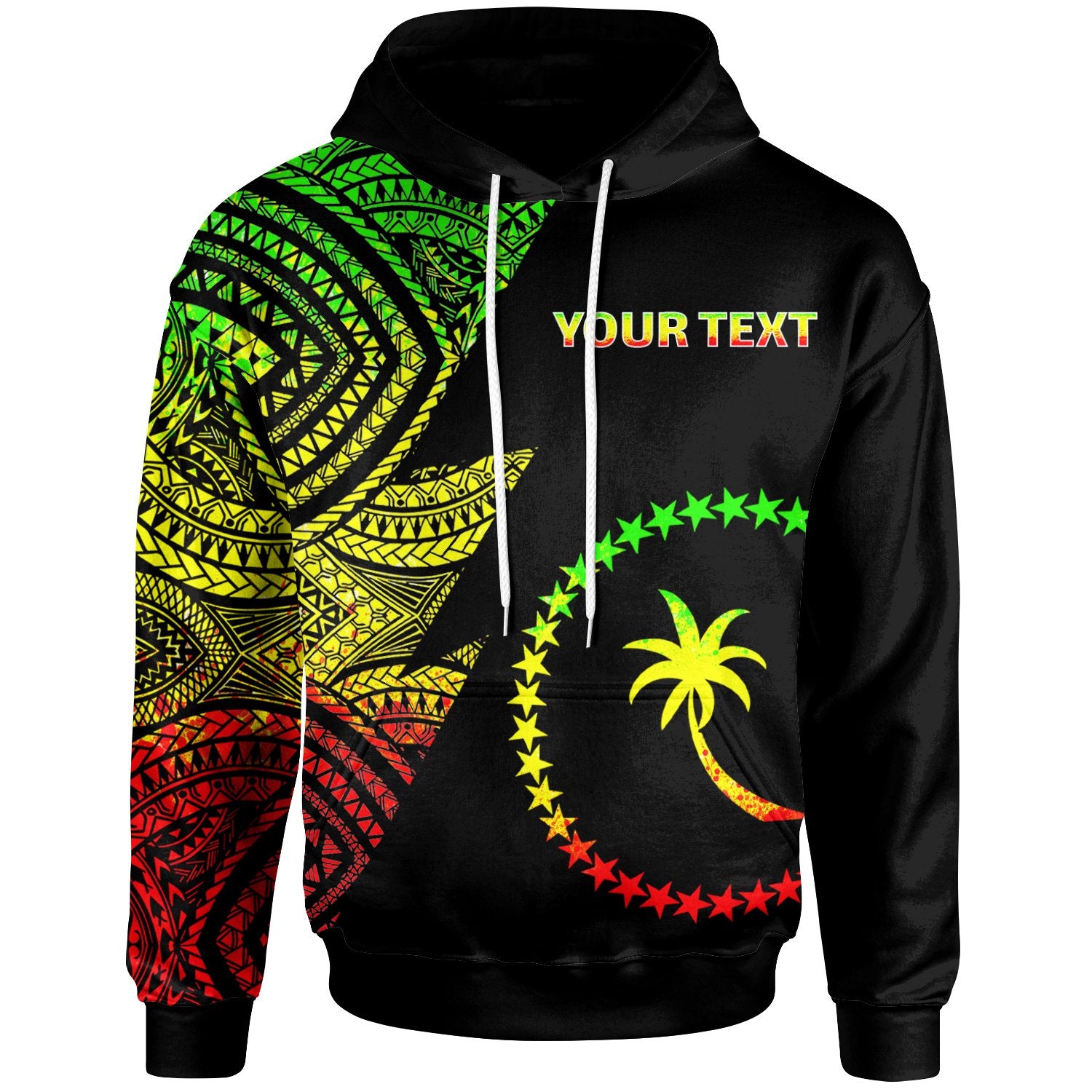 Chuuk Custom Personalized Hoodie Flash Style Reggae Unisex Reggae - Polynesian Pride