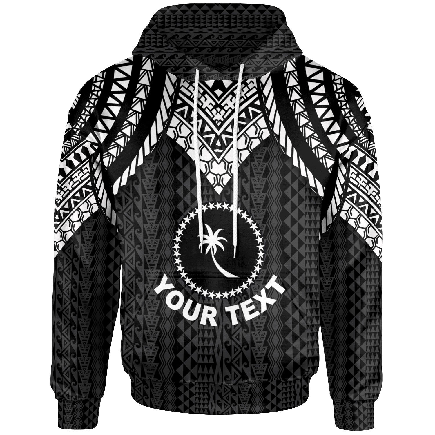 Chuuk Custom Hoodie Polynesian Armor Style Black Unisex Black - Polynesian Pride