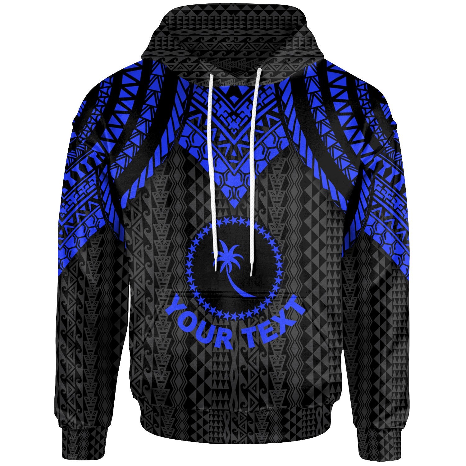 Chuuk Custom Hoodie Polynesian Armor Style Blue Unisex Blue - Polynesian Pride