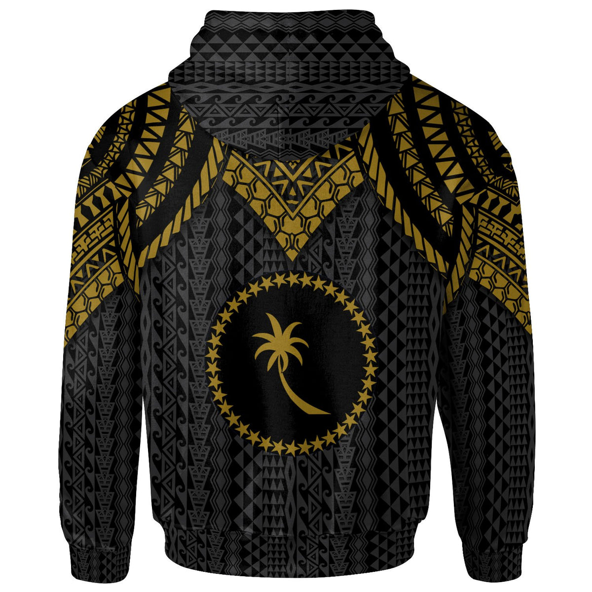 Chuuk Zip up Hoodie Polynesian Armor Style Gold - Polynesian Pride