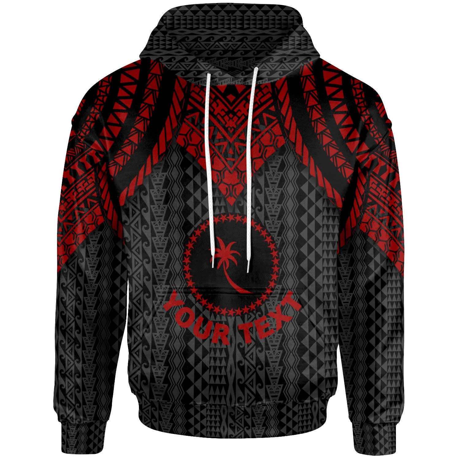 Chuuk Custom Hoodie Polynesian Armor Style Red Unisex Red - Polynesian Pride