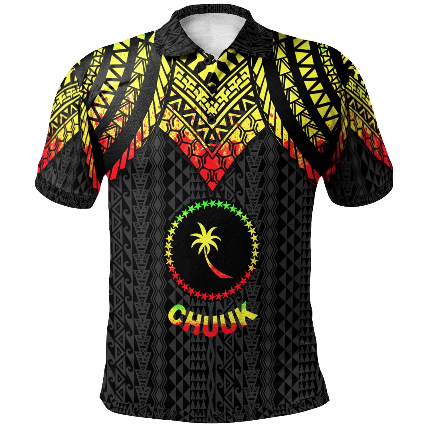 Chuuk Polo Shirt Polynesian Armor Style Reagge Unisex Reggae - Polynesian Pride