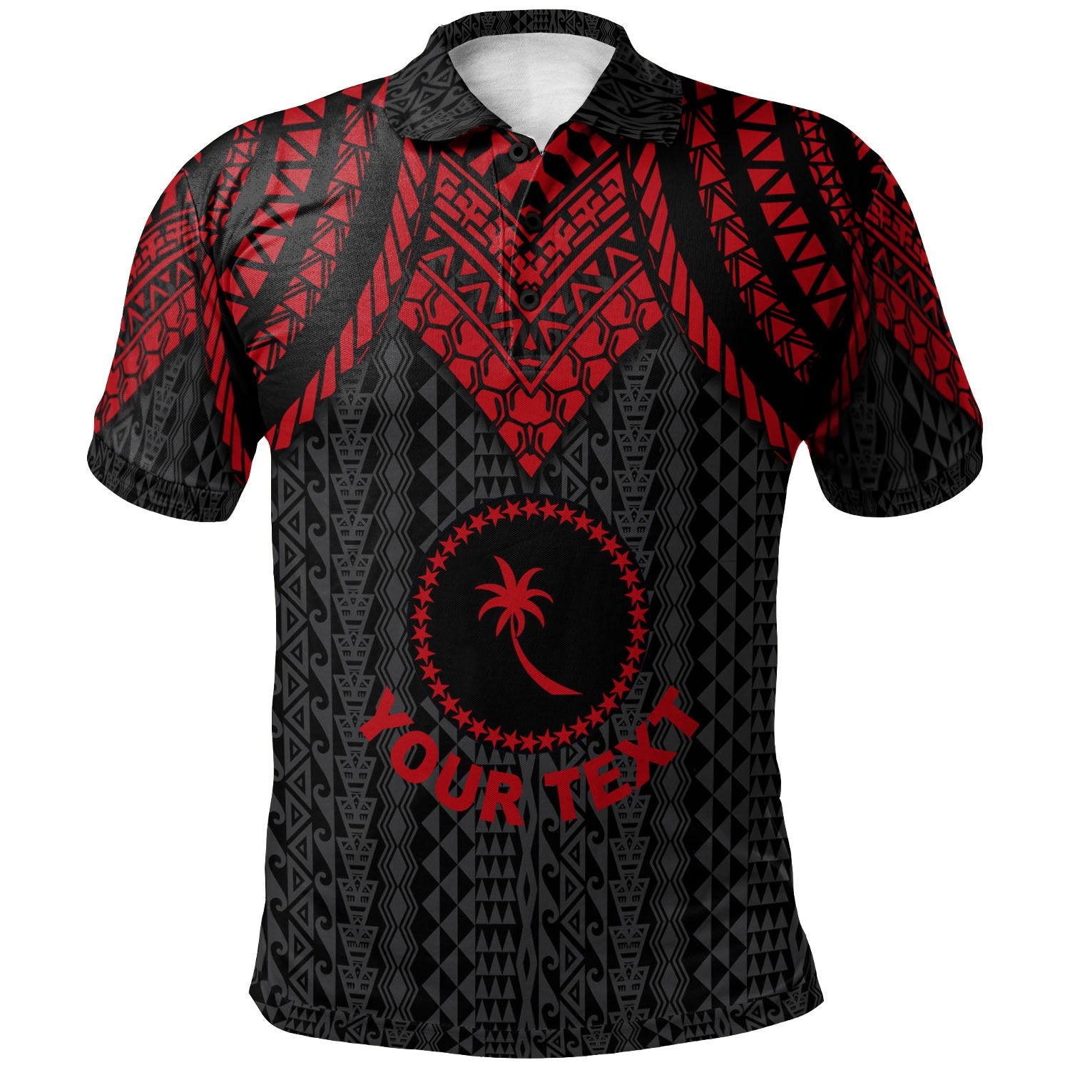 Chuuk Custom Polo Shirt Polynesian Armor Style Red Unisex Red - Polynesian Pride