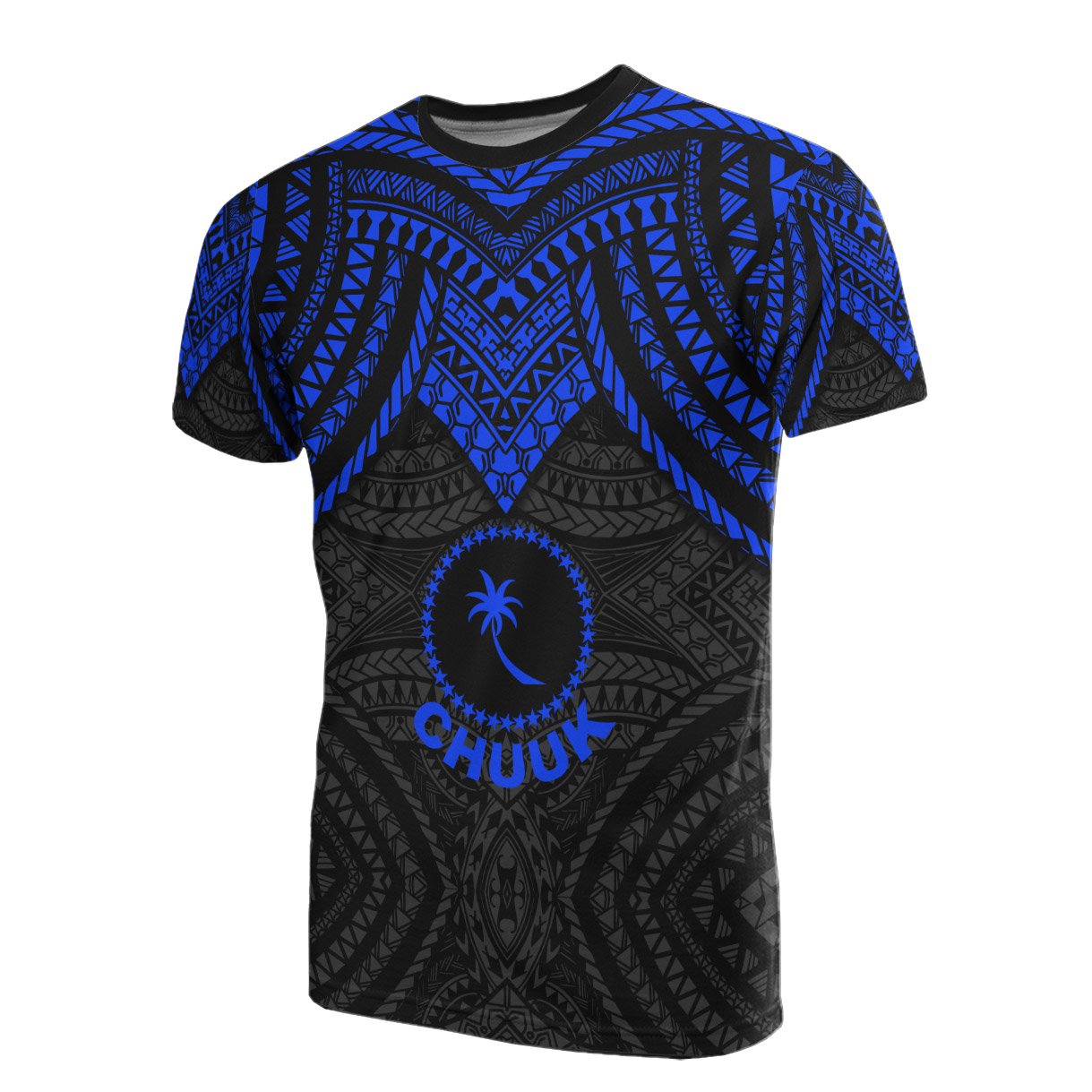 Chuuk T Shirt Micronesian Pattern Blue Armor Style Unisex Blue - Polynesian Pride
