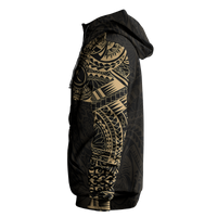 Micronesia All Over Print Hoodie Chuuk In My Heart Gold - Polynesian Pride