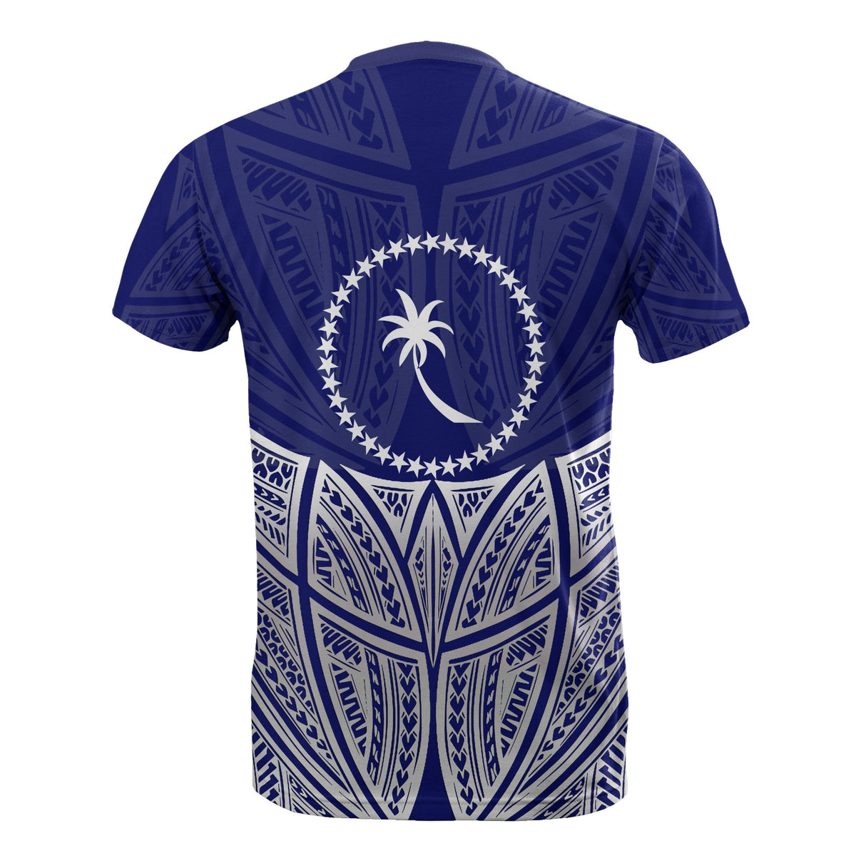 Chuuk Polynesian Custom T Shirt Blue Pride Map and Seal - Polynesian Pride