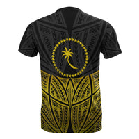 Chuuk Polynesian Custom T Shirt Gold Pride Map and Seal - Polynesian Pride