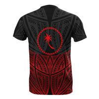 Chuuk Polynesian Custom T Shirt Red Black Pride Map and Seal - Polynesian Pride