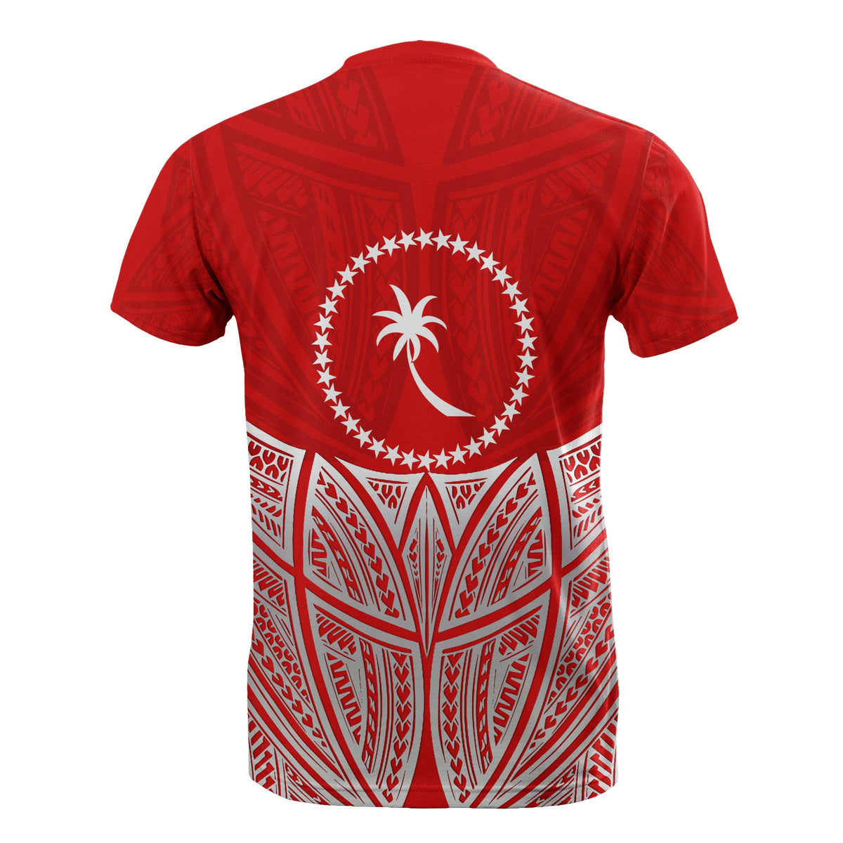 Chuuk Polynesian Custom T Shirt Red Pride Map and Seal - Polynesian Pride