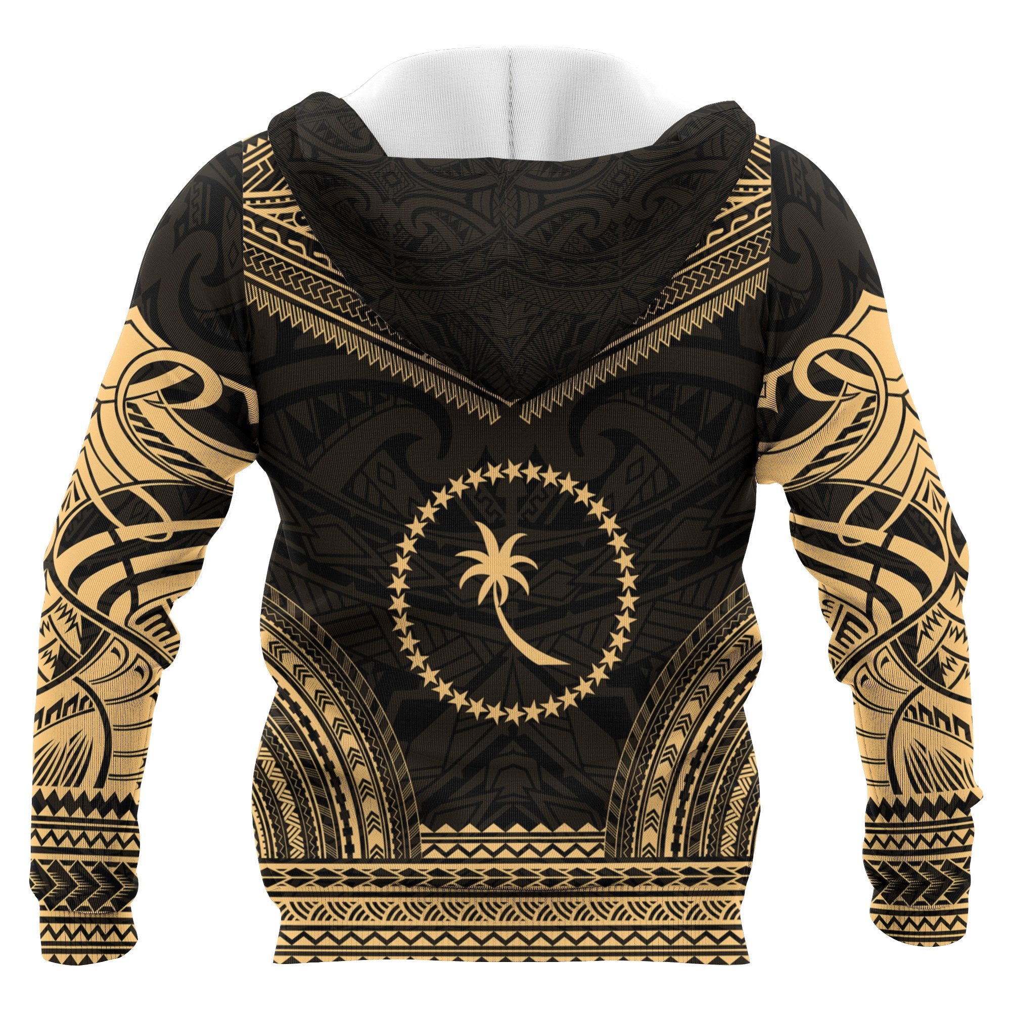 Chuuk Polynesian Chief Custom Zip up Hoodie Gold Version Unisex Gold - Polynesian Pride