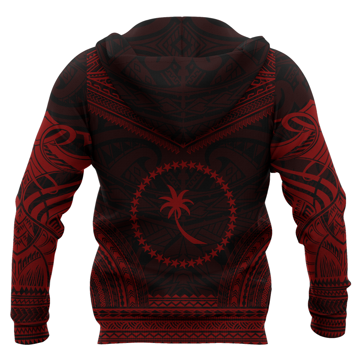 Chuuk Flag Polynesian Chief Hoodie Red Version - Polynesian Pride