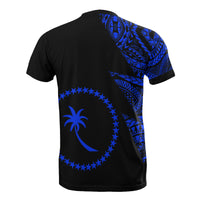 Chuuk T Shirt Micronesian Pattern Blue Flash Style - Polynesian Pride